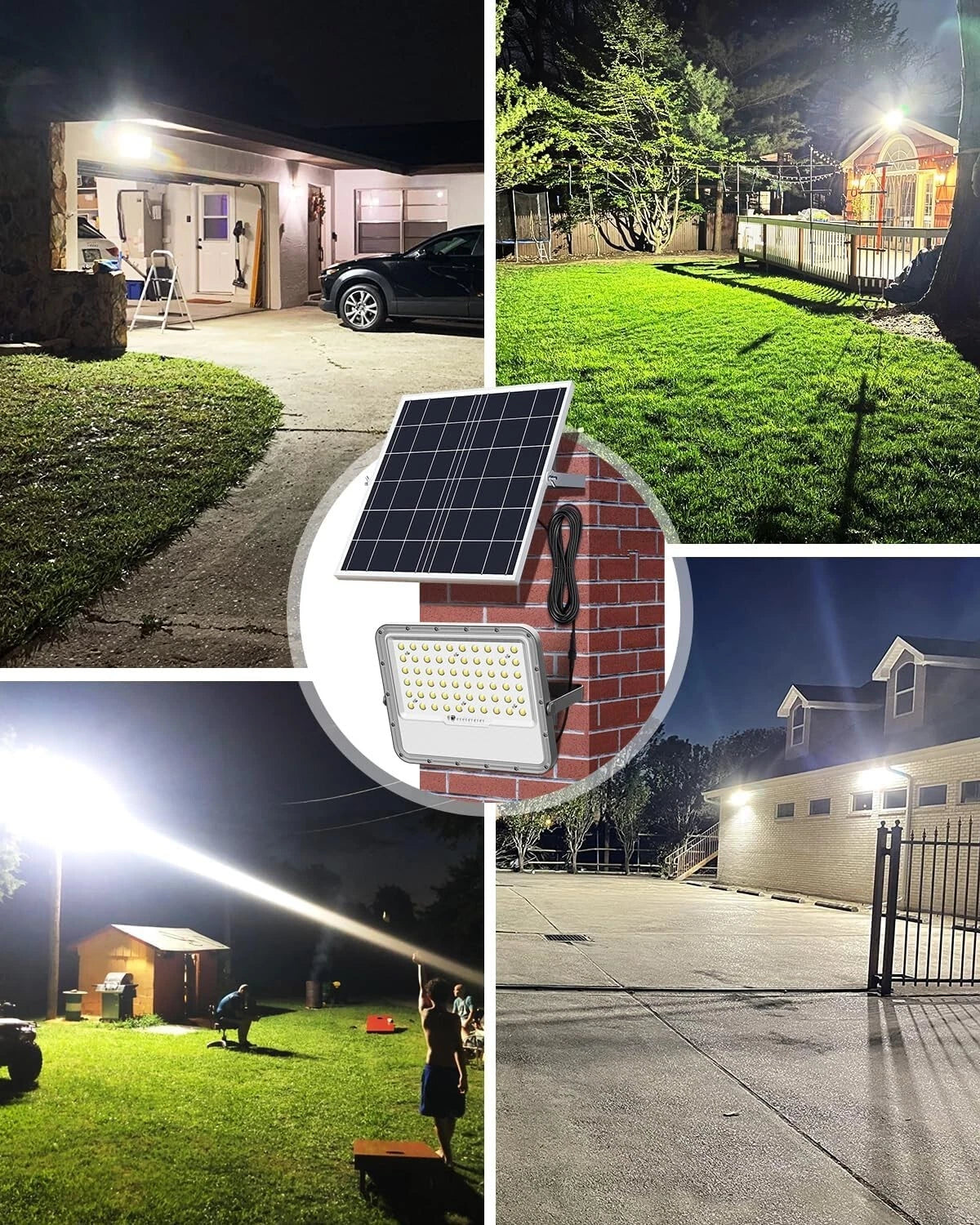 Solar Lights Outdoor 10000LM Auto On/Off Dusk to Dawn Light with 20000mAh