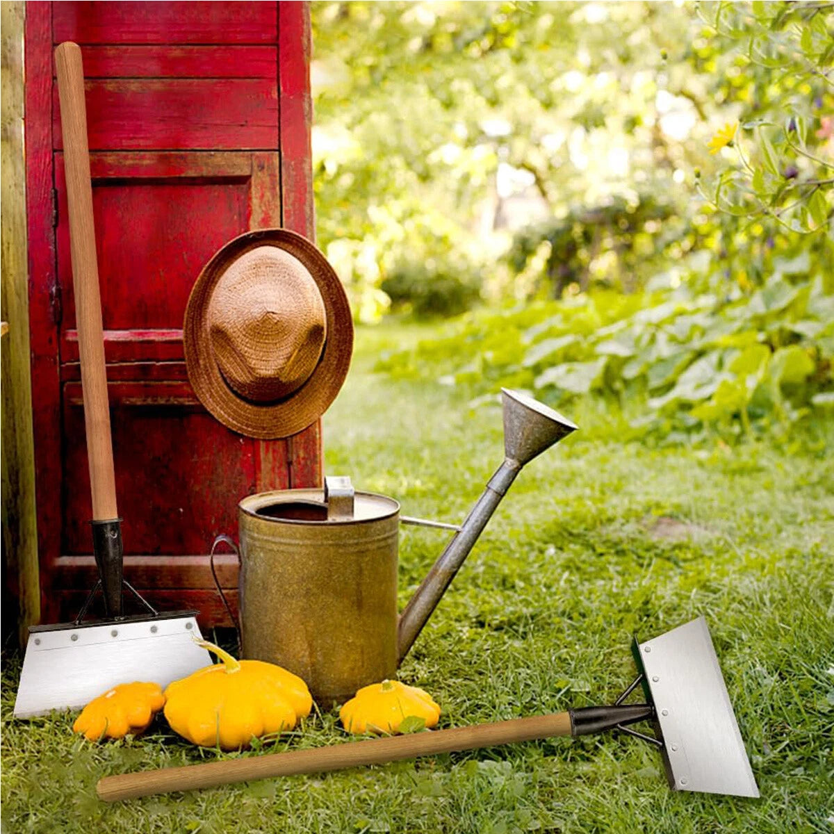 Garden Shovel Heavy Duty Steel Multifunction Cleaning Flat Shovel Weeding Tools