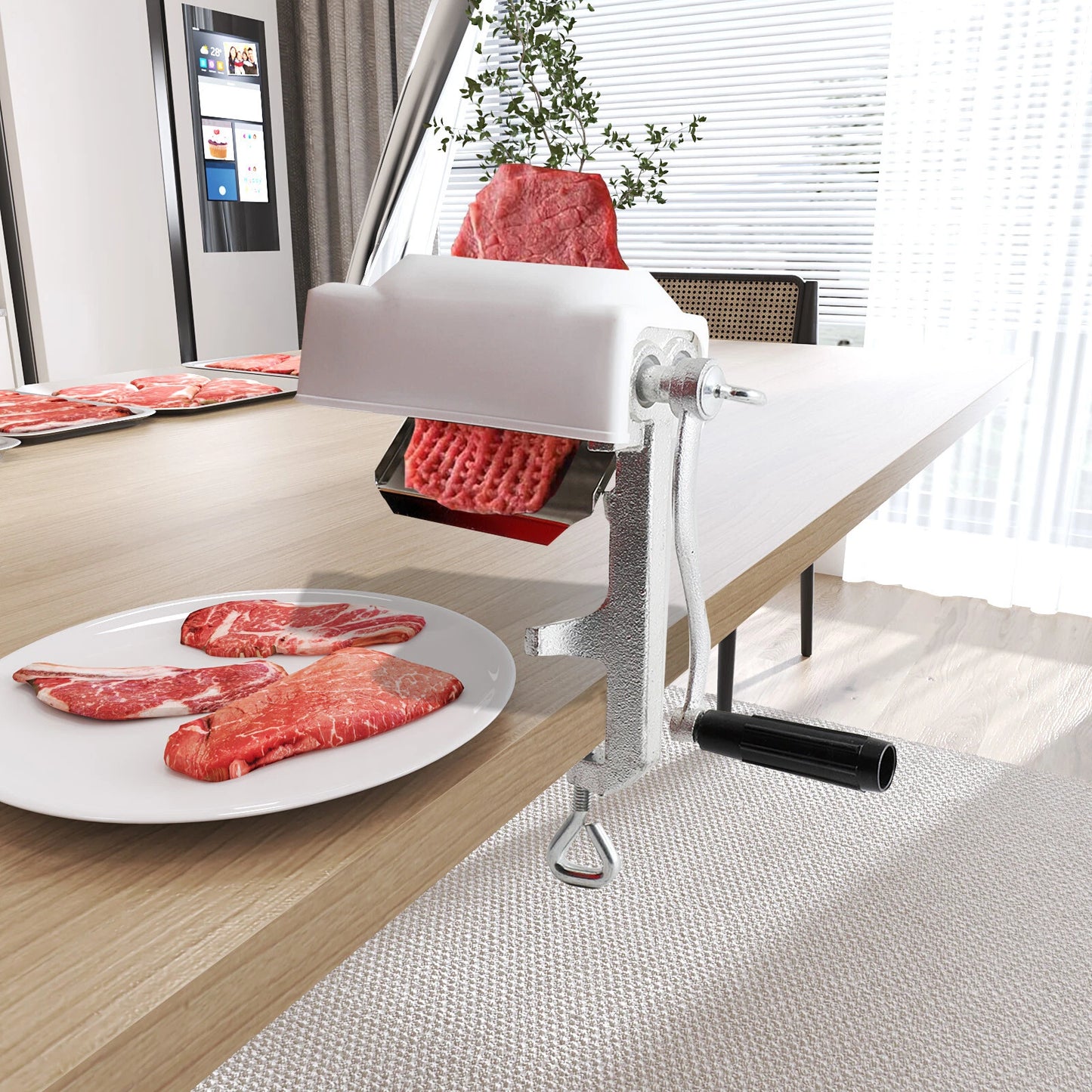 Commercial Meat Tenderizer Cuber Hand Crank Steak Flatten Butcher Kitchen Tool