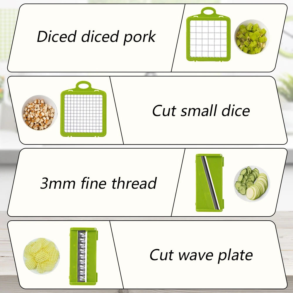 16-In-1 Vegetable Fruit Kitchen Chopper Cutter Food Onion Veggie Dicer Slicer US