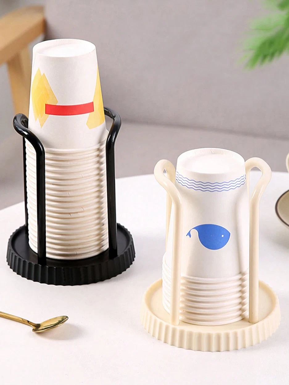 1pc Wall Mounted Disposable Cup Holder - Simple Circular Dispenser - NEW