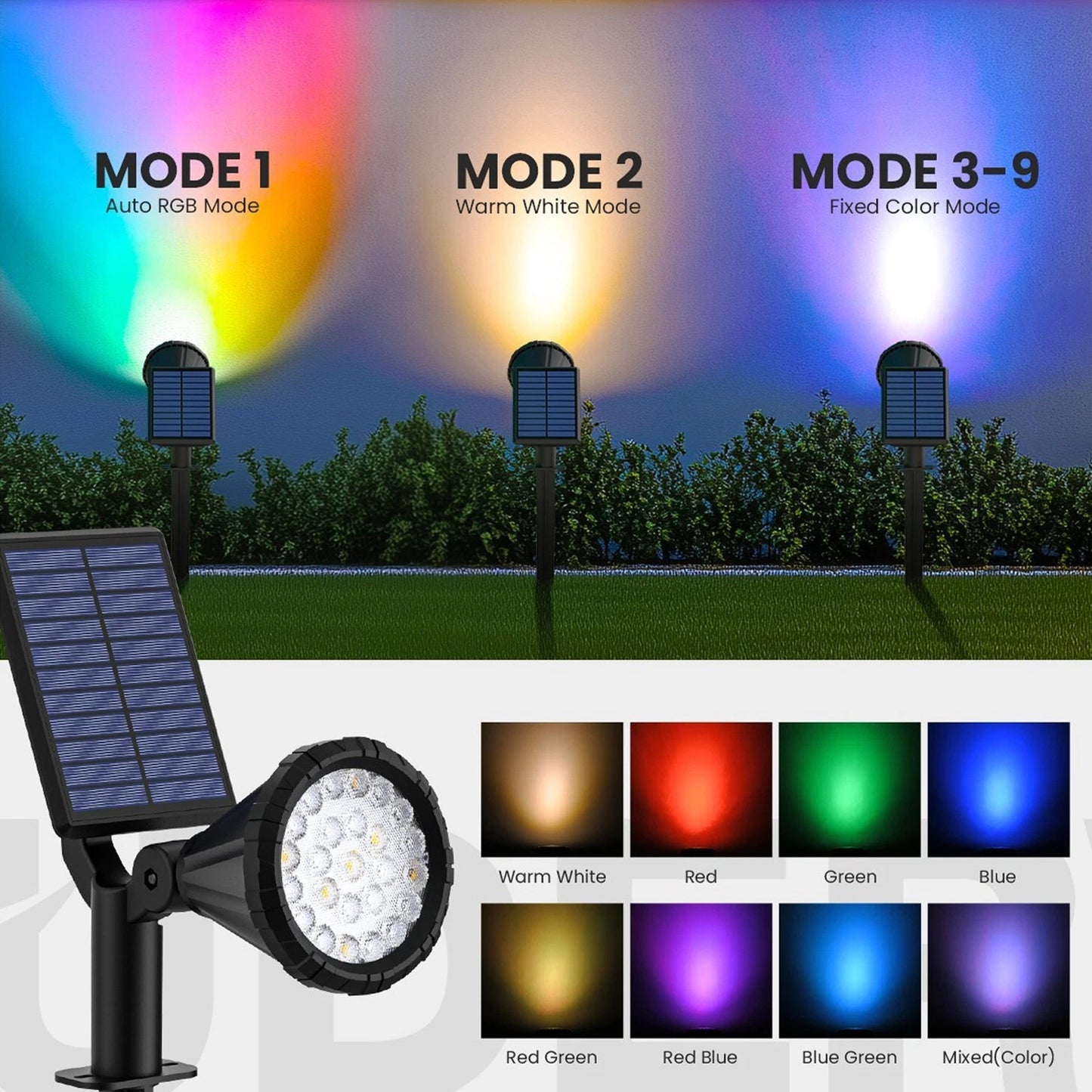 1/2/4 PCS Solar Spot Lights Landscape Spotlight Outdoor Christmas Decorations