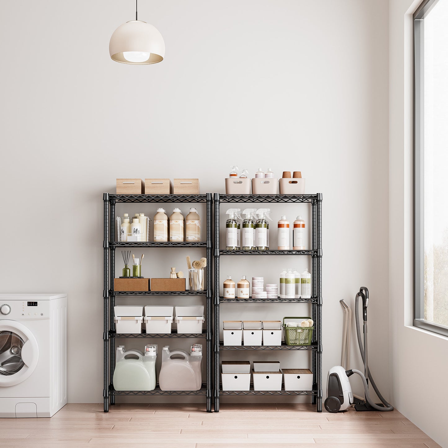 5 Tier Pantry Wire Shelves Steel Organizer Wire Rack Metal Storage Unit 14*30*60
