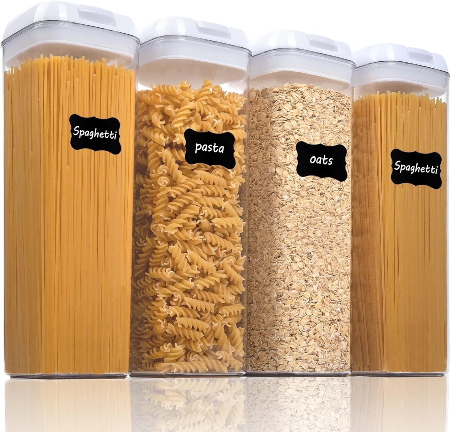 4PCS Airtight BPA-Free Kitchen Storage Containers with Easy Lock Lids - 1.8L