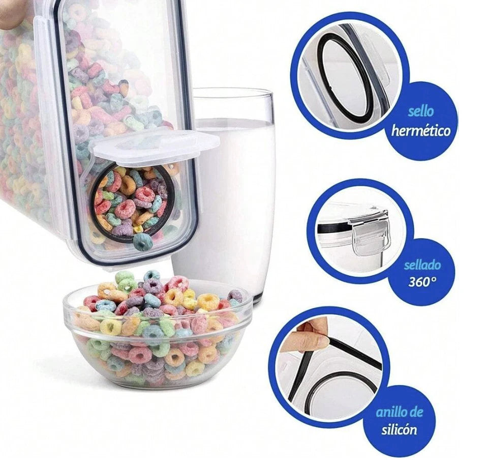1pc 4?Pack Airtight Cereal Dispenser ? Clear Pantry Storage Canisters - NEW