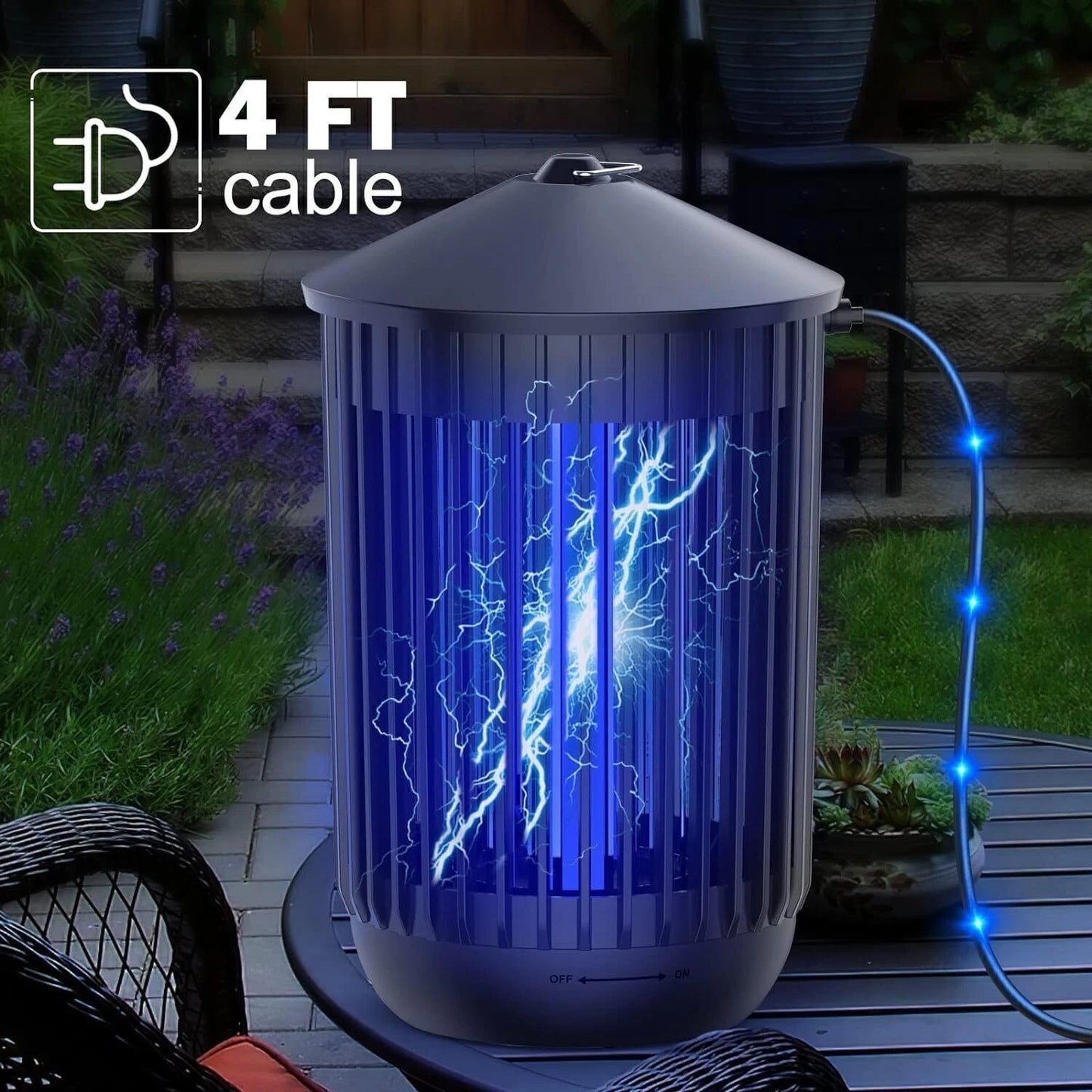Bug Zapper 4300V Electronic Mosquito Zapper for Outdoor and Indoor Waterproof US