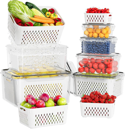 6-18Pcs Kitchen Plastic Food Containers with Storage Lids Meal Prep Airtight