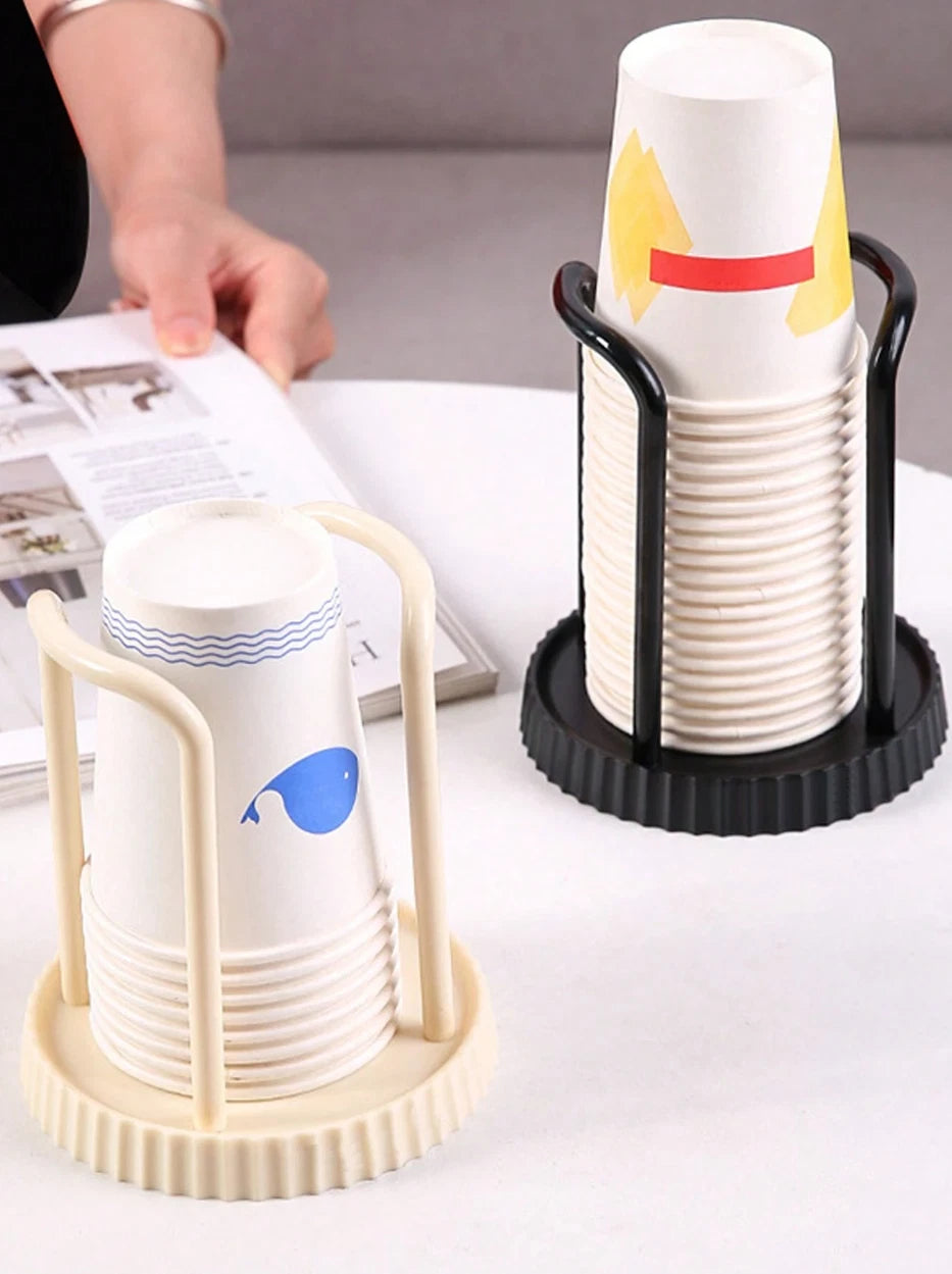 1pc Wall Mounted Disposable Cup Holder - Simple Circular Dispenser - NEW