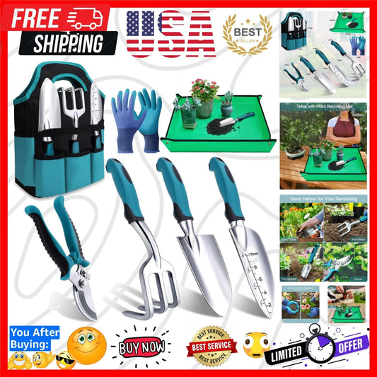 Garden Tools 7-Piece, Gardening Hand Tools, Gardening Tools Set Cultivators