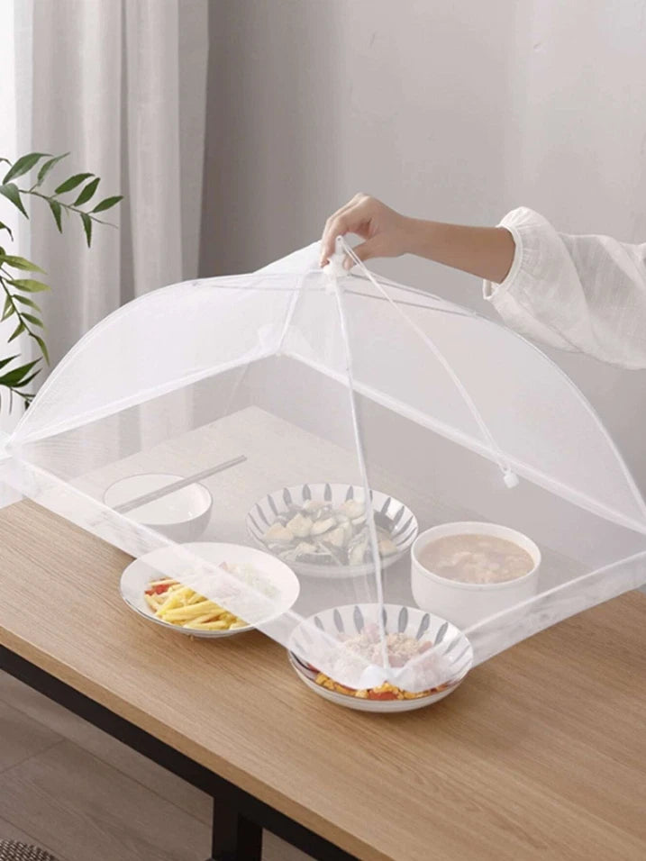 Foldable Mesh Food Cover - Anti-Fly, Dustproof for Dining Table & Outdoor Use
