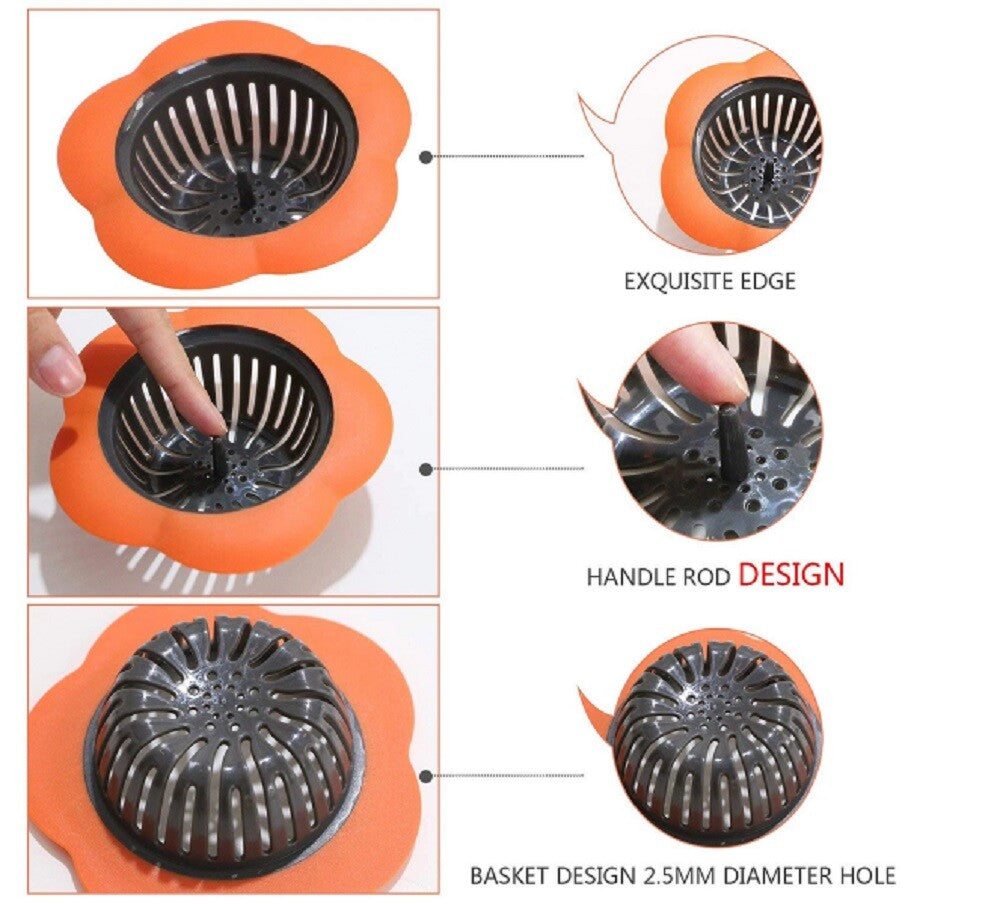 4-Pack 4.5" Sink Drain Strainers – Durable Plastic Food Catcher for Kitchen Use