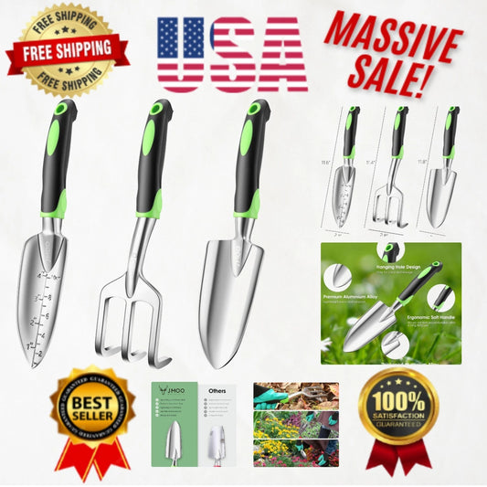 Eco-Friendly Aluminum Alloy Garden Tools Set with Ergonomic Design - 3 Pieces
