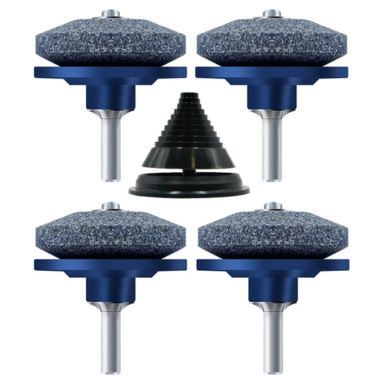5PC Lawn Mower Balancer Blade Sharpener Kit Garden Tool For Drill Grinder Stone