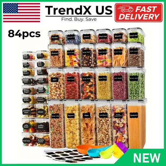84pcs Food Storage Container Set with Easy-Snap Lids 42 Lids + 42 Containers