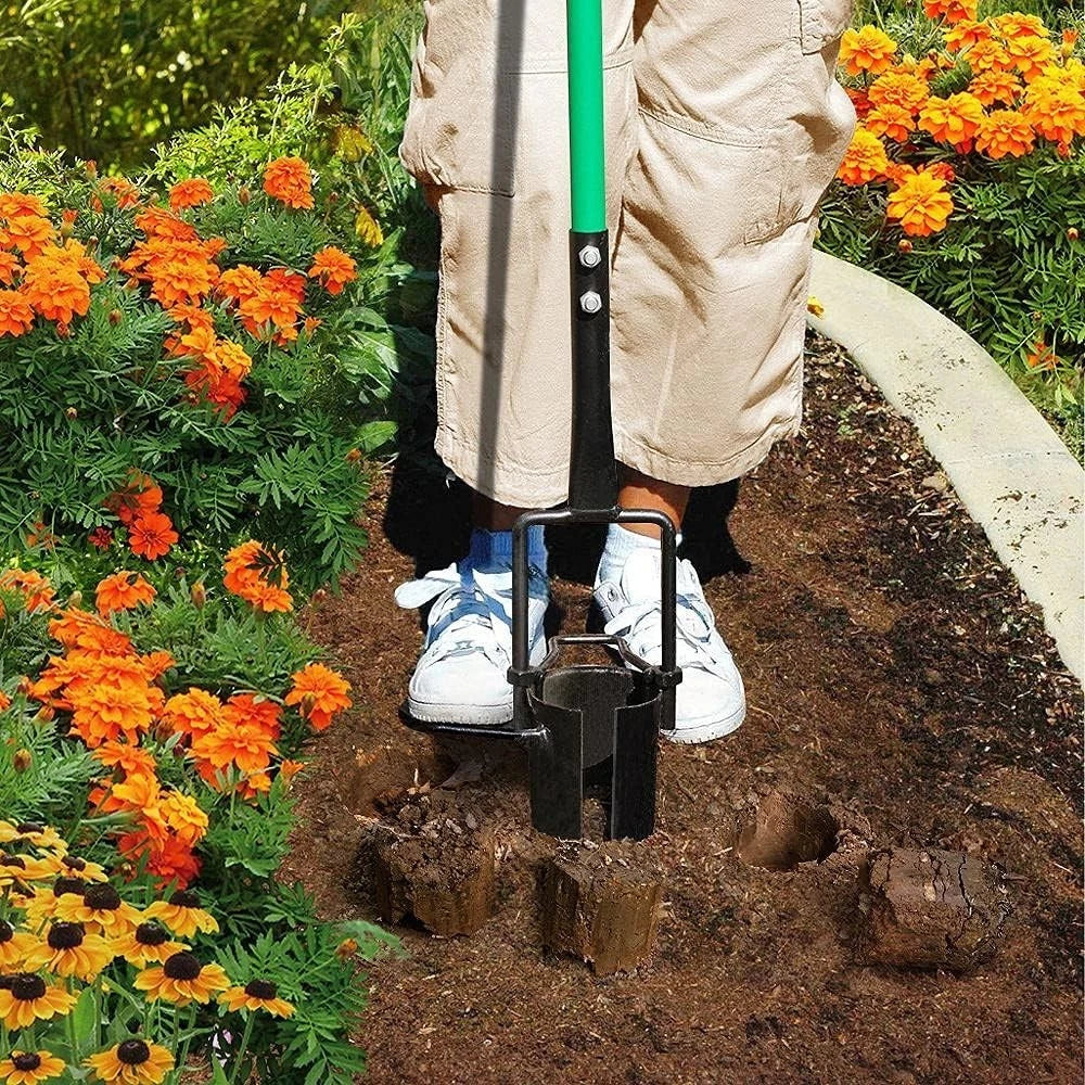 Versatile Long-Handle Garden Tool - 5-in-1 for Digging, Weeding & Transplanting