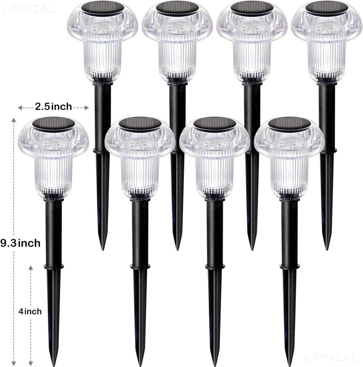 8 Pack Solar Garden Lights Outdoor Waterproof Pathway LED Lights Landscape Yard