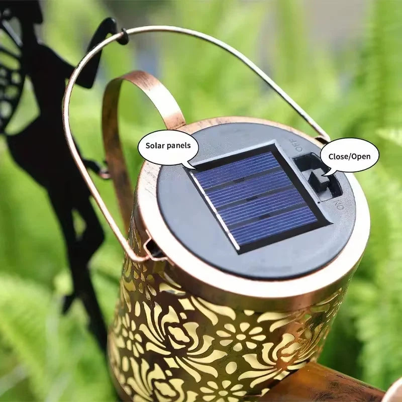 Solar Watering Can Light Outdoor Garden Waterproof Hanging LED String Landscape