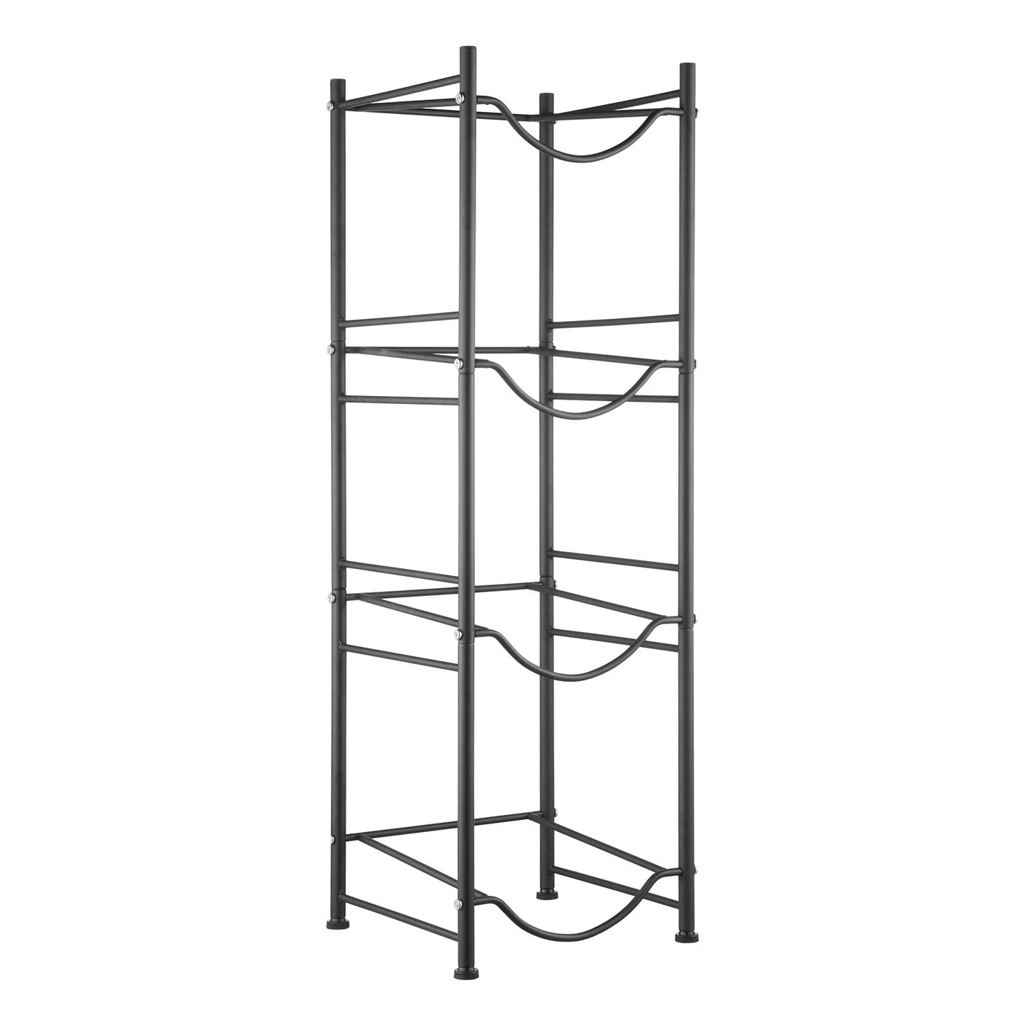 4 Tiers Water Jug Holder Single Row Water Bottle Rack for 4 Bottles Black