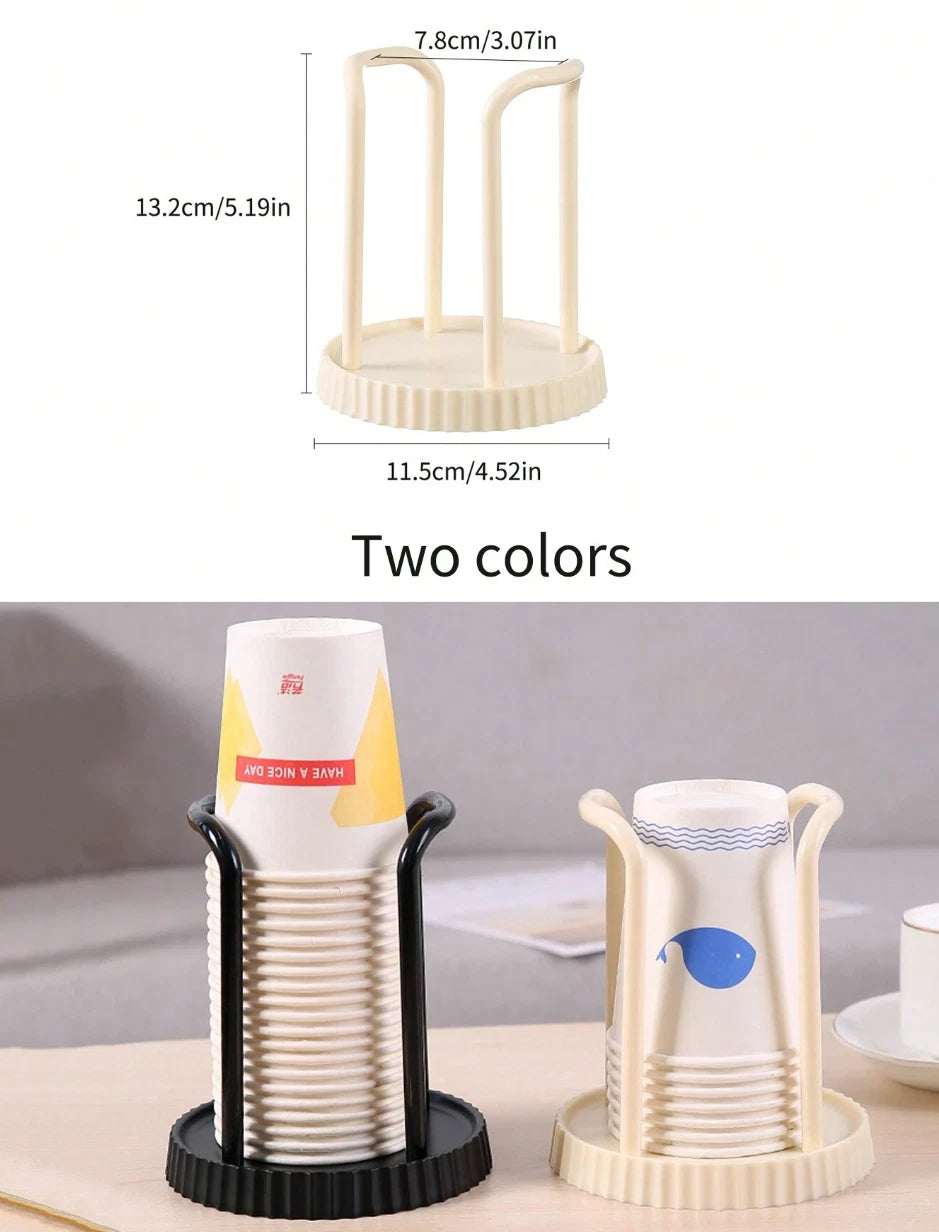 1pc Wall Mounted Disposable Cup Holder - Simple Circular Dispenser - NEW