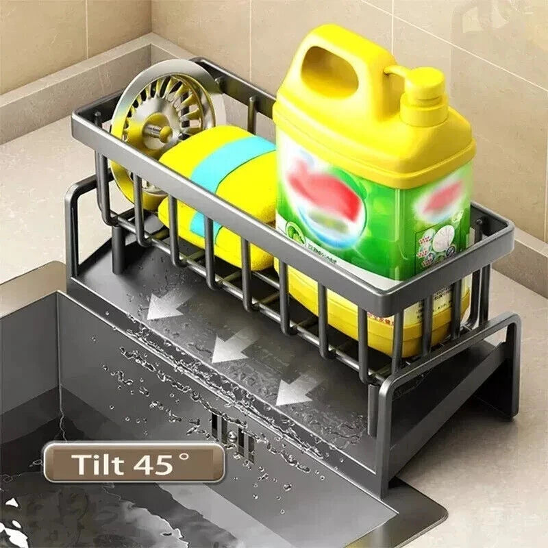 Drain Rack Storage Holder Shelf-Kitchen Sink Faucet Sponge Soap Cloth US - Picture 3 of 7