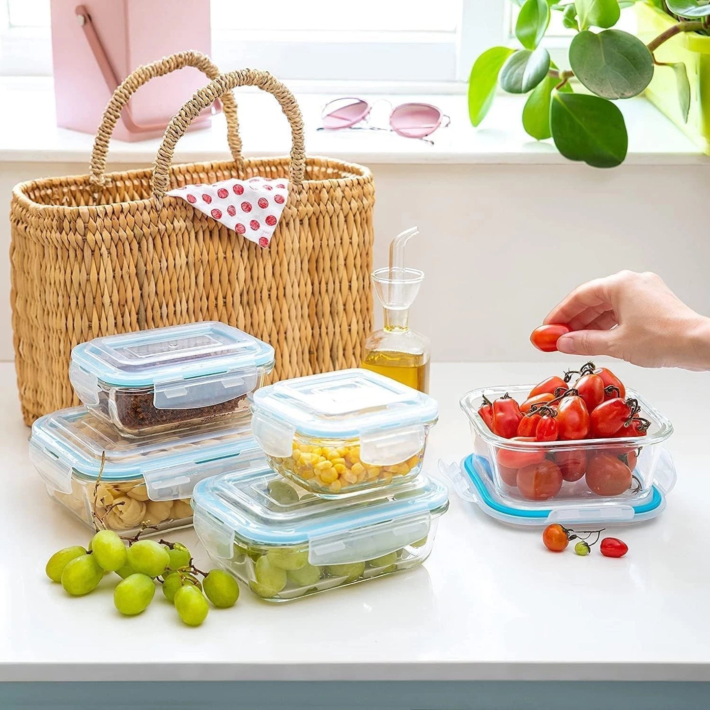 Elegant BPA-Free Kitchen Storage Containers - 10 Pack with Snap Lock Lids