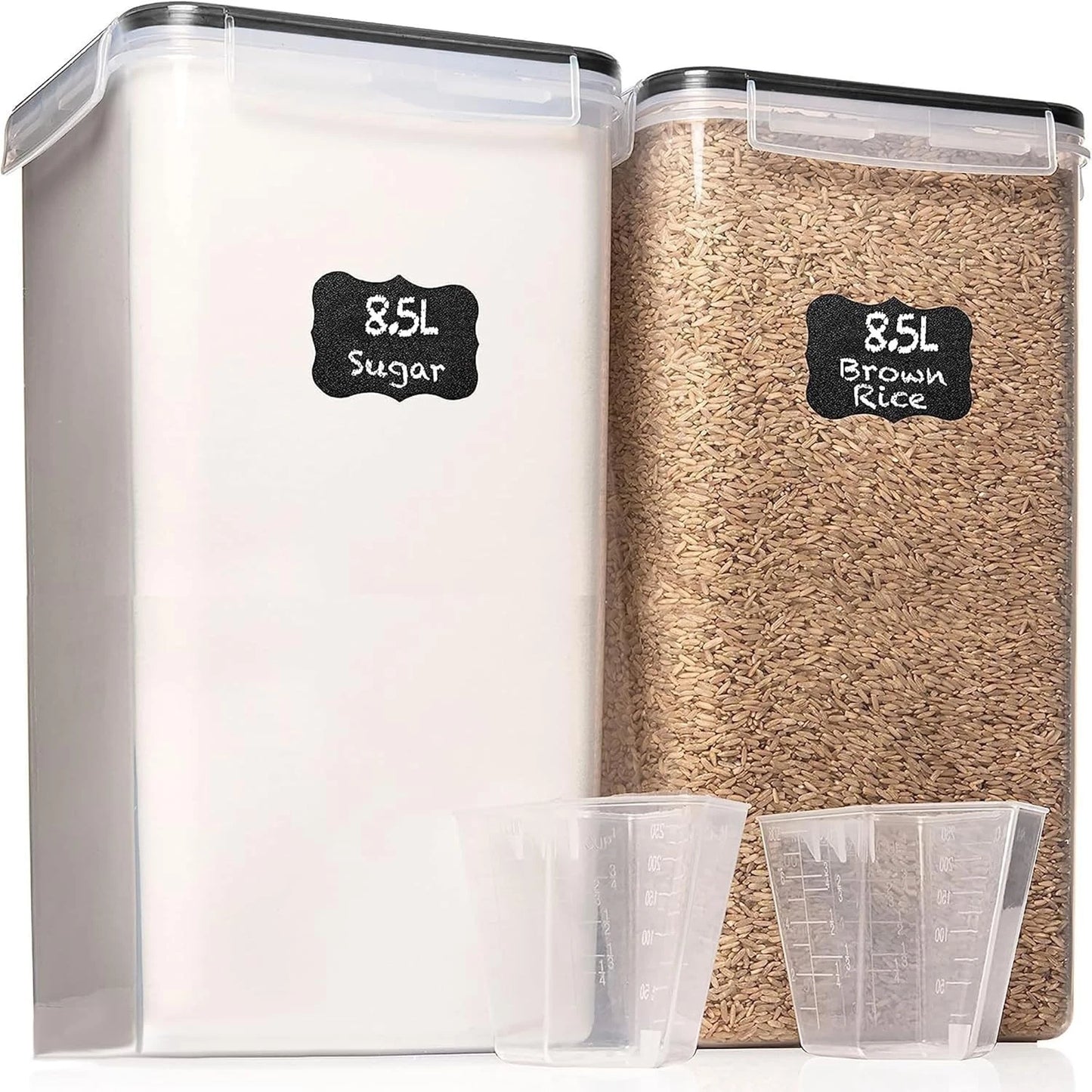 8.5L Airtight Food Storage Containers with Lids - 2 PC Set for Organized Kitchen