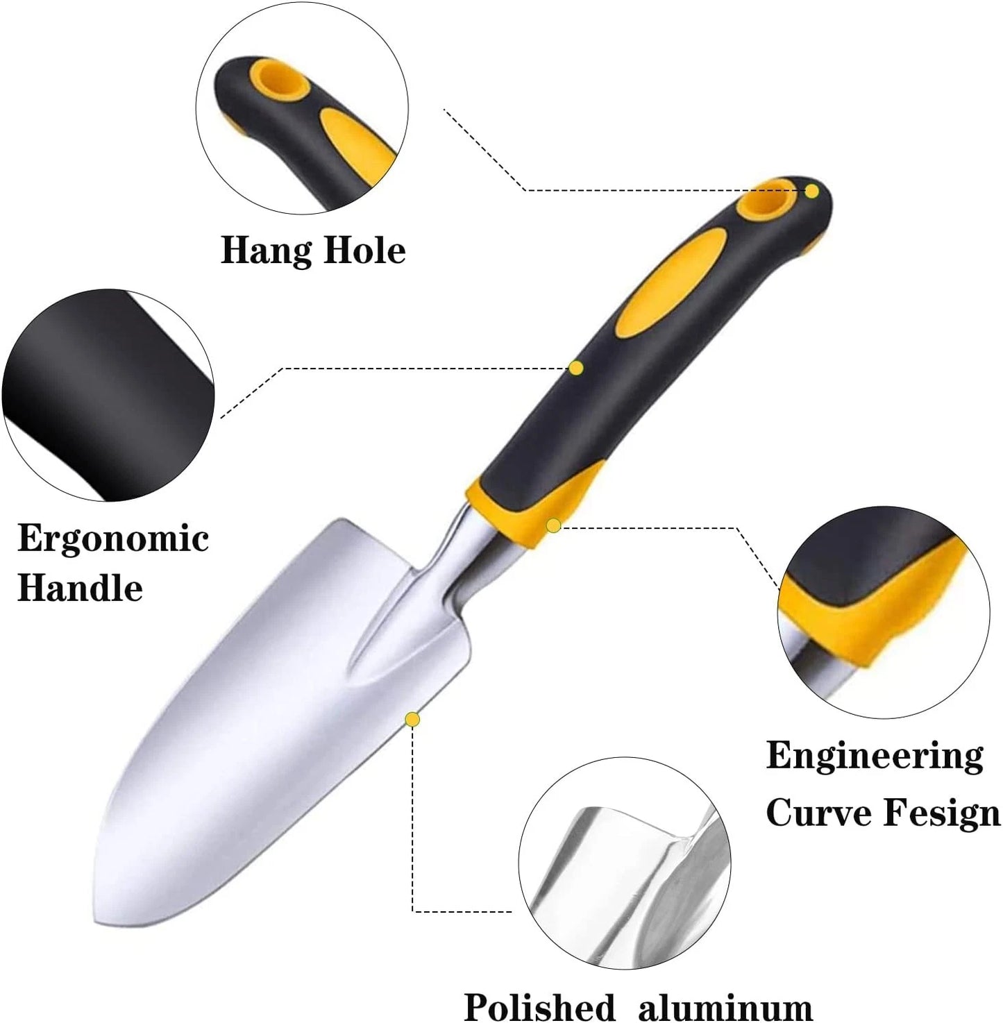 Garden Trowel Hand Shovel, Small Gardening Tools Aluminum Heavy Duty Garden Spad