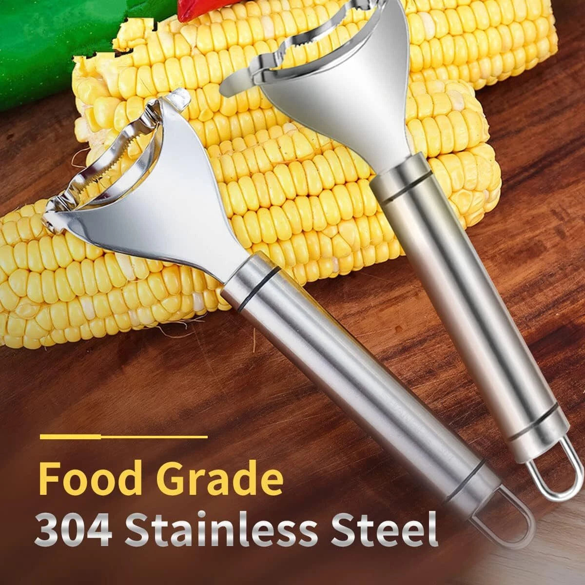 Stainless Steel Corn Cob Peeler Stripper Remover Kitchen Cutter Thresher Tool US