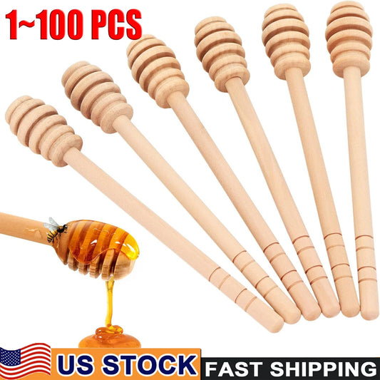 Wooden Honey Dipper Stick 6 Inch Individually Wrapped Honey Stirrer Stick Lot