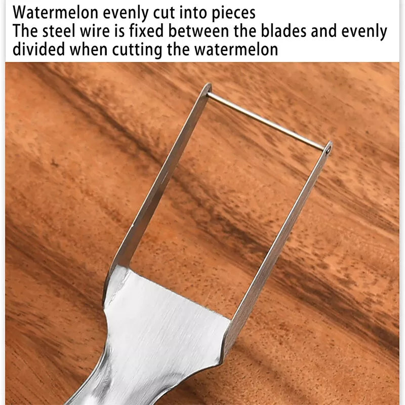 Watermelon Slicer Cutter 2-in-1 Fork Stainless Steel Fruit Cutting Artifact Lot