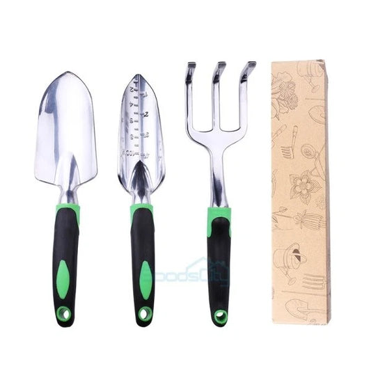 3pcs Garden Tools Set Trowel Rake Shovel Heavy Duty Metal Outdoor Ergonomic Kit