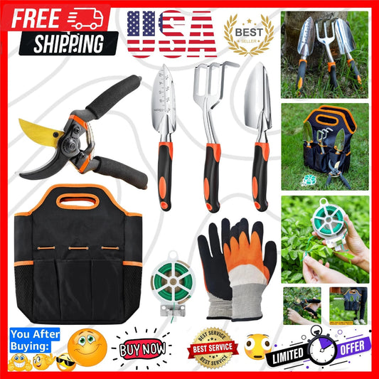 Ultimate 7-Piece Garden Tool Set - Rust Resistant with Eco-Friendly Packaging