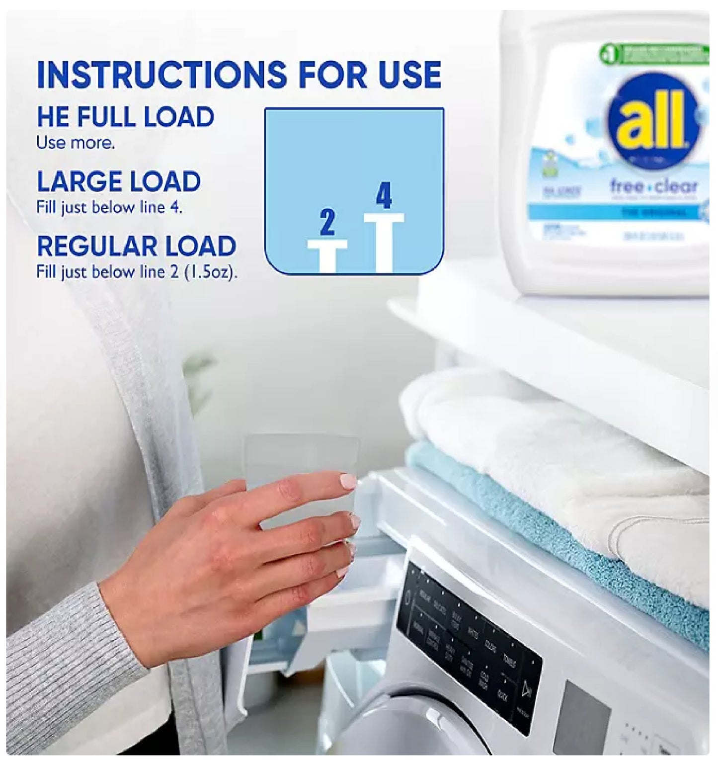 all Liquid Laundry Detergent Free Clear for Sensitive Skin (250 oz.,166 loads)