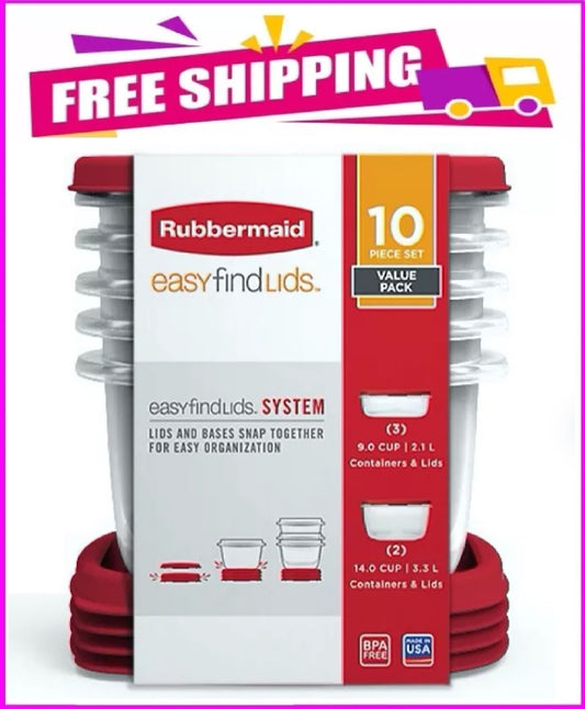 Rubbermaid Easy Find Lids Food Storage Containers, 10-Piece Set