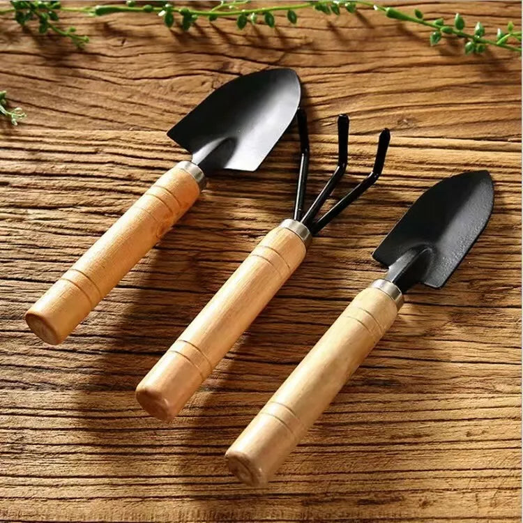 3pcs Garden Tools Set Mini Trowel Rake Shovel For Small Pot Plants Home Kit