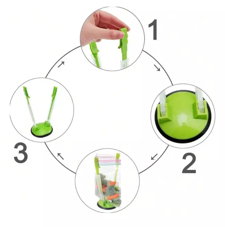 Adjustable Baggy Rack Stand - Hands-Free Plastic Bag Holder for Food Prep - NEW - Picture 6 of 10