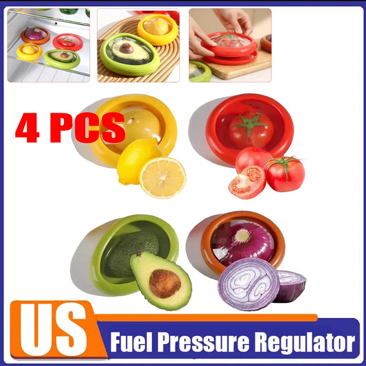 4PCS Fruit And Vegetable Food Fresh-Keeping Box Silicone Reusable Storage Box A+