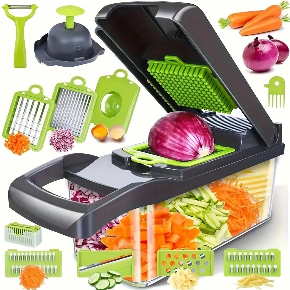 16-In-1 Vegetable Fruit Kitchen Chopper Cutter Food Onion Veggie Dicer Slicer US