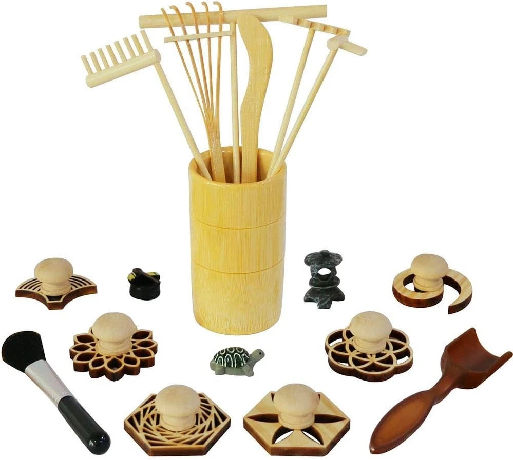 Zen Garden Rake Stamp Tools - Meditation Rock Sand Garden Accessories ? Offic...