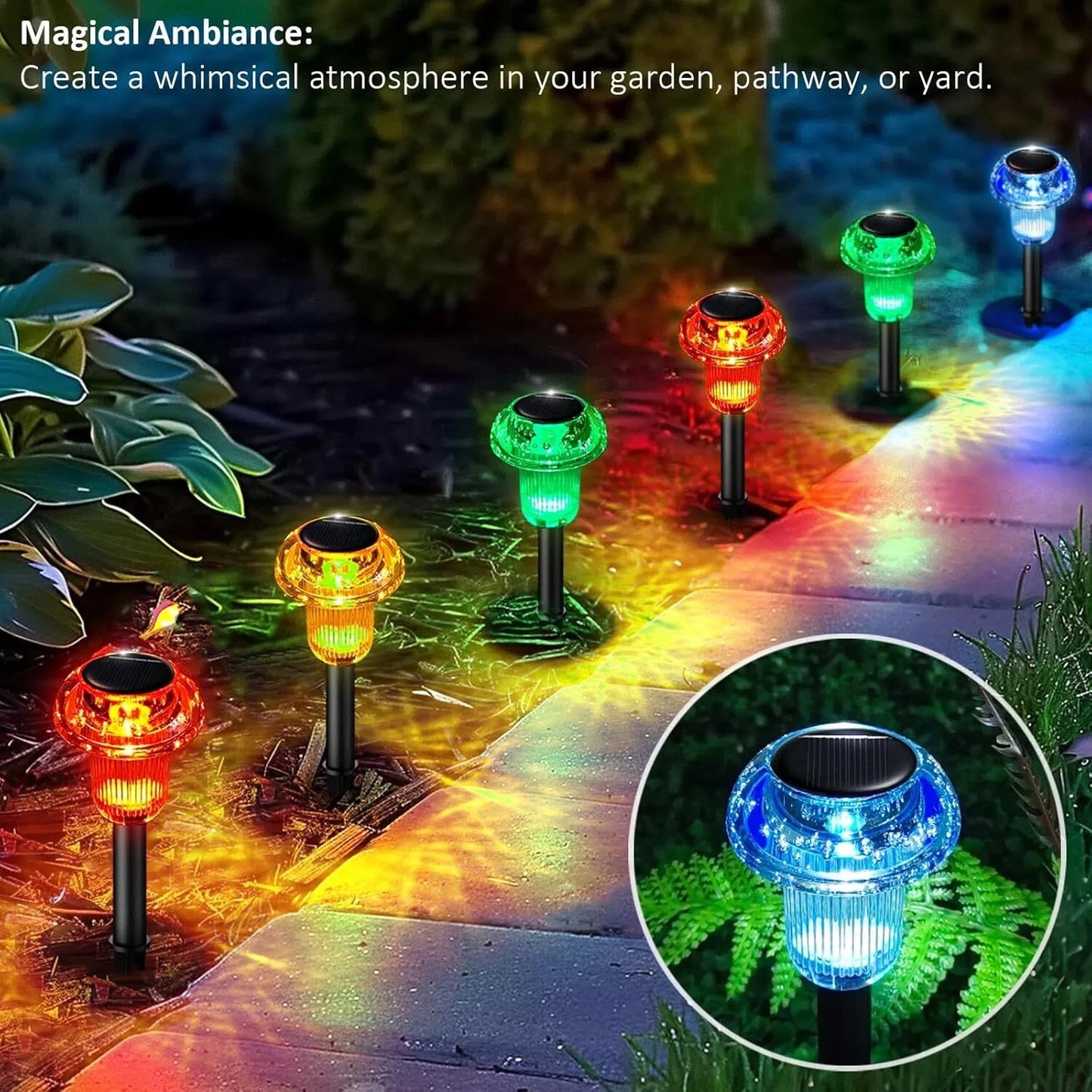 8 Pack Solar Garden Lights Outdoor Waterproof Pathway LED Lights Landscape Yard