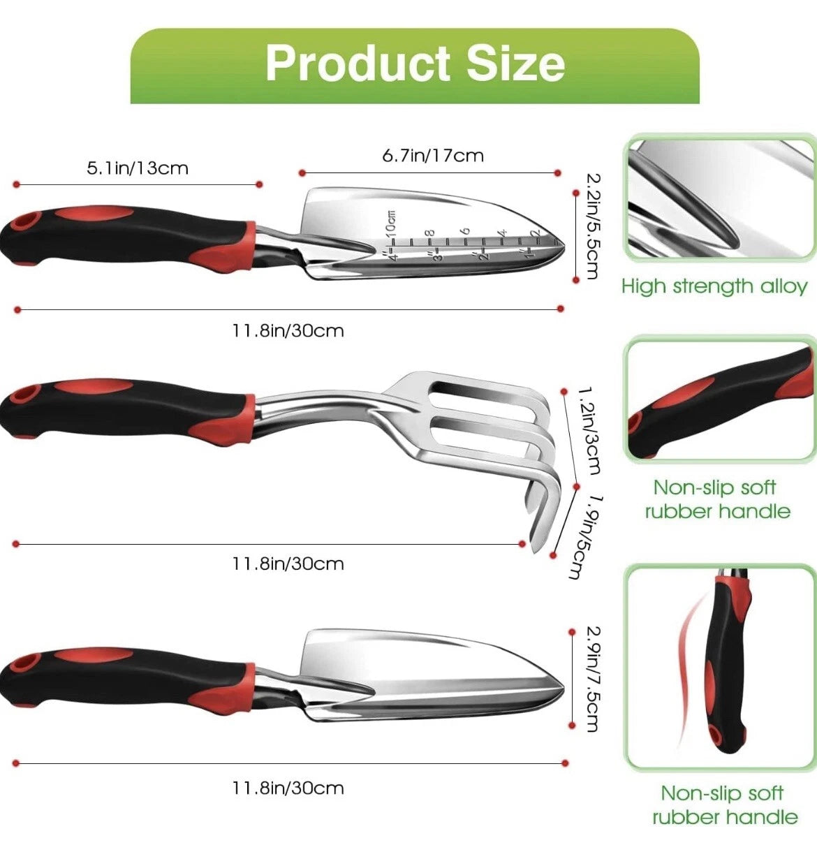 Garden Tool Set, 5 PCS Heavy Duty Gardening Tools