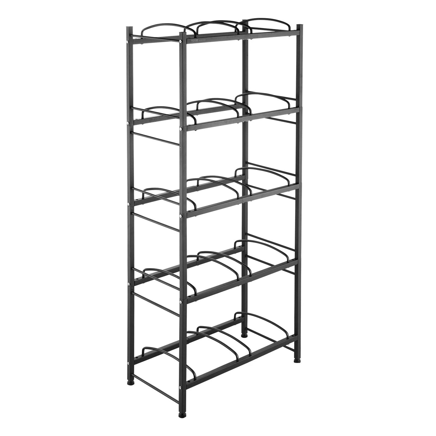 5-Tier Water Jug Holder Double Row Water Bottle Rack for 10 Bottles Black