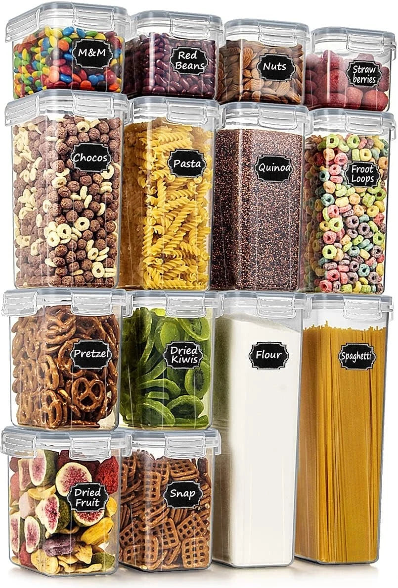 14PC Stackable Kitchen Storage Containers - Airtight & BPA-Free Organization Set