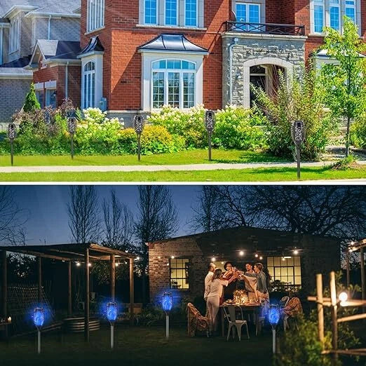 Solar Torch Lights with Flickering Flame Outdoor 12LED Tiki Torch Solar Lights