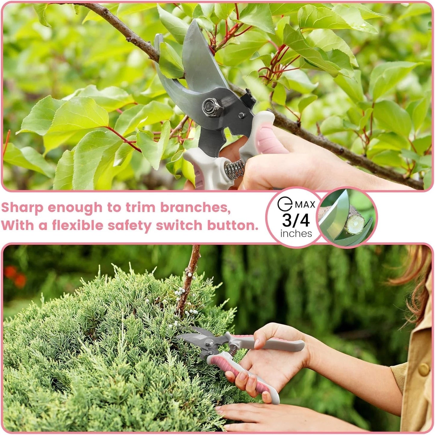 8 Piece Pink Stainless Steel Garden Tools Set - Perfect Gift for Garden Lovers