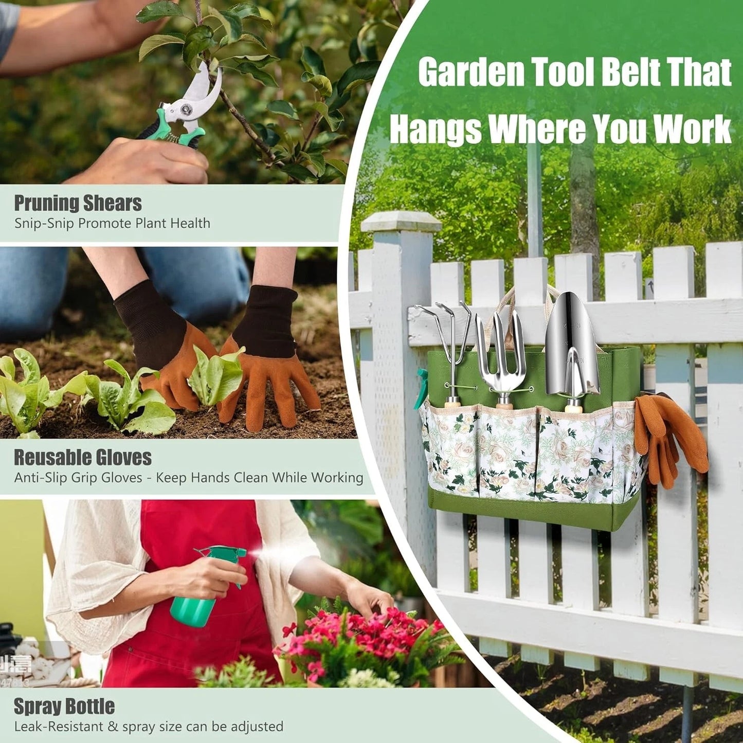 Premium 10-Piece Gardening Tool Set for Women Heavy Duty Steel Rust-Proof Tools