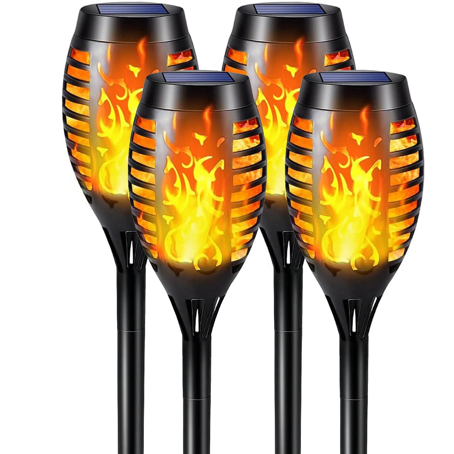 Solar Torch Lights with Flickering Flame Outdoor 12LED Tiki Torch Solar Lights
