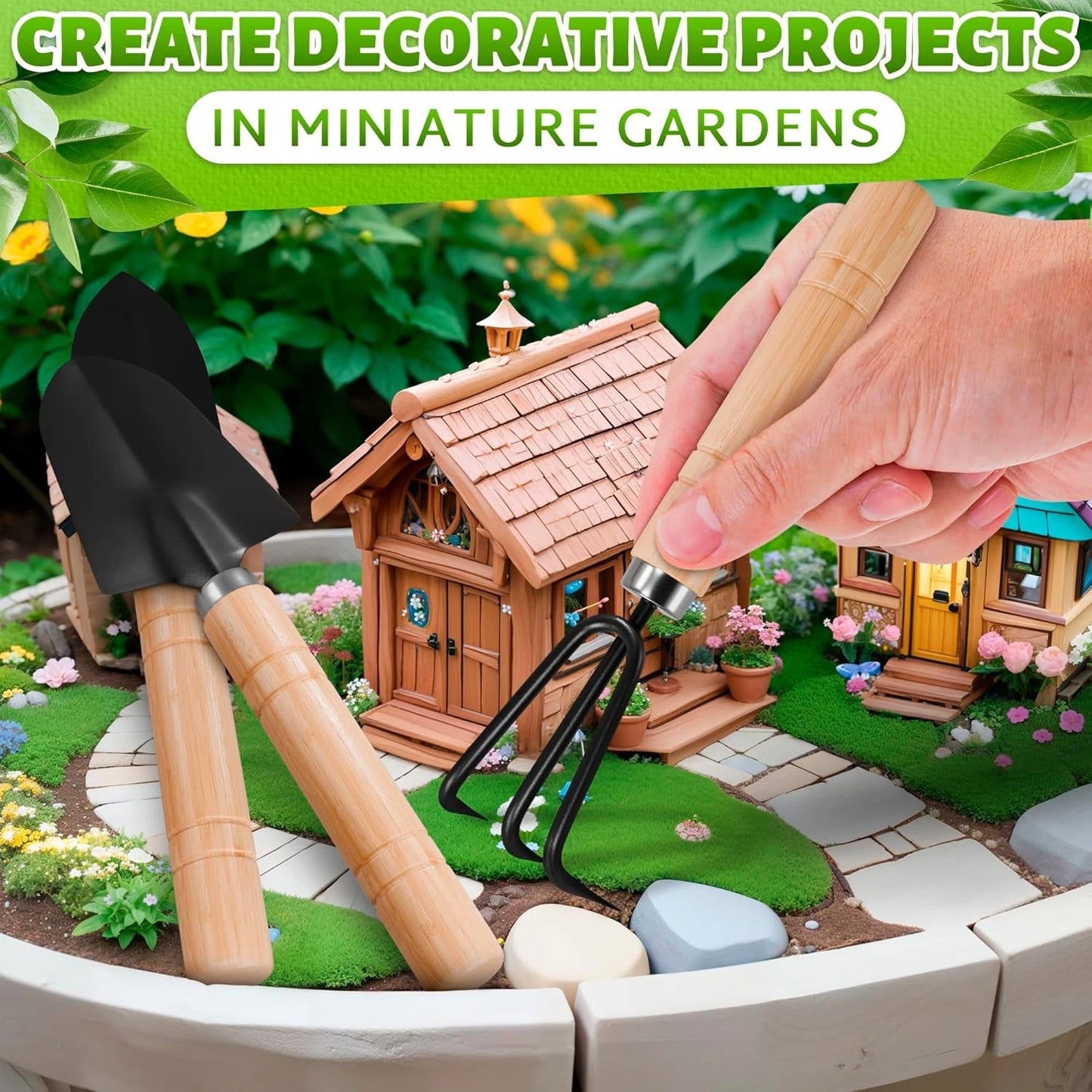 Small Garden Tools - 3 Pcs Mini Garden Tools Set with Small Trowel
