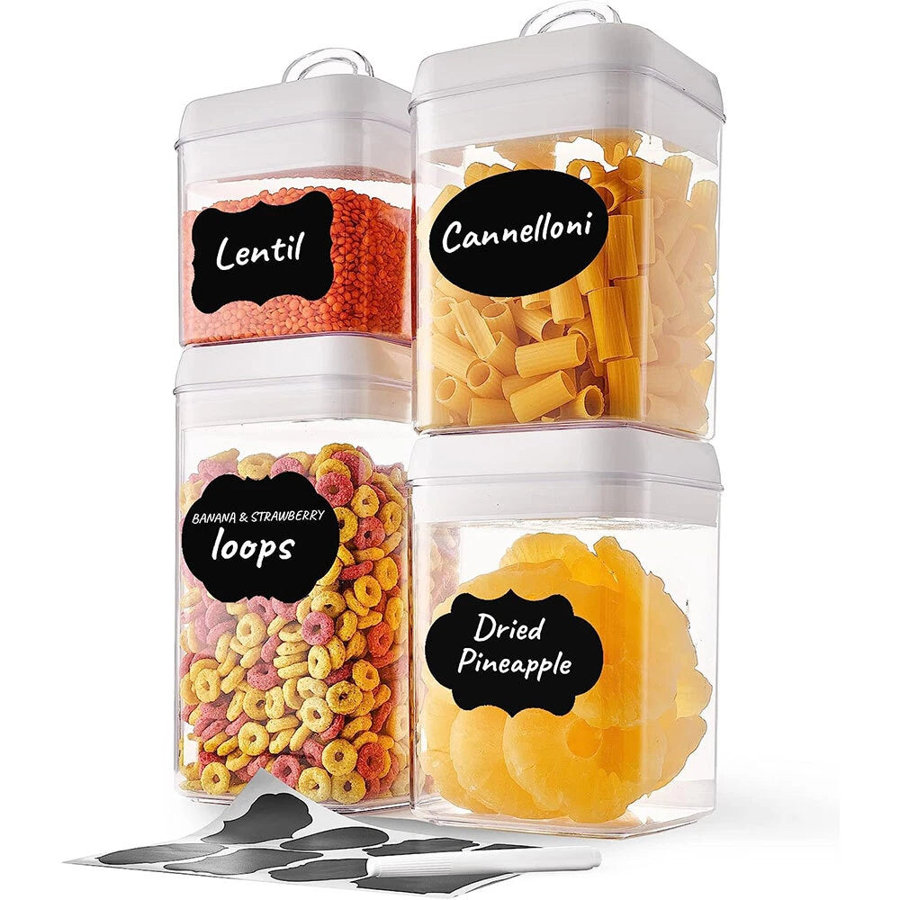 4 PCS Airtight Food Storage Containers With Lid For Cereal Flour Sugar Dry Food