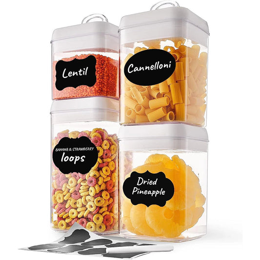 4 PCS Airtight Food Storage Containers With Lid For Cereal Flour Sugar Dry Food